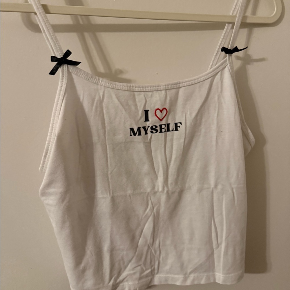 Wild Fable White Camisole with 'I ❤️ Myself' Print